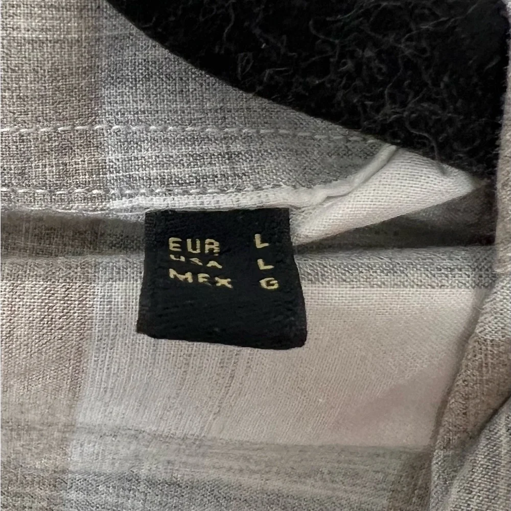 Massimo Dutti Finest Fabric Button Down Shirt Large Brown Grey White Plaid - Picture 3 of 4